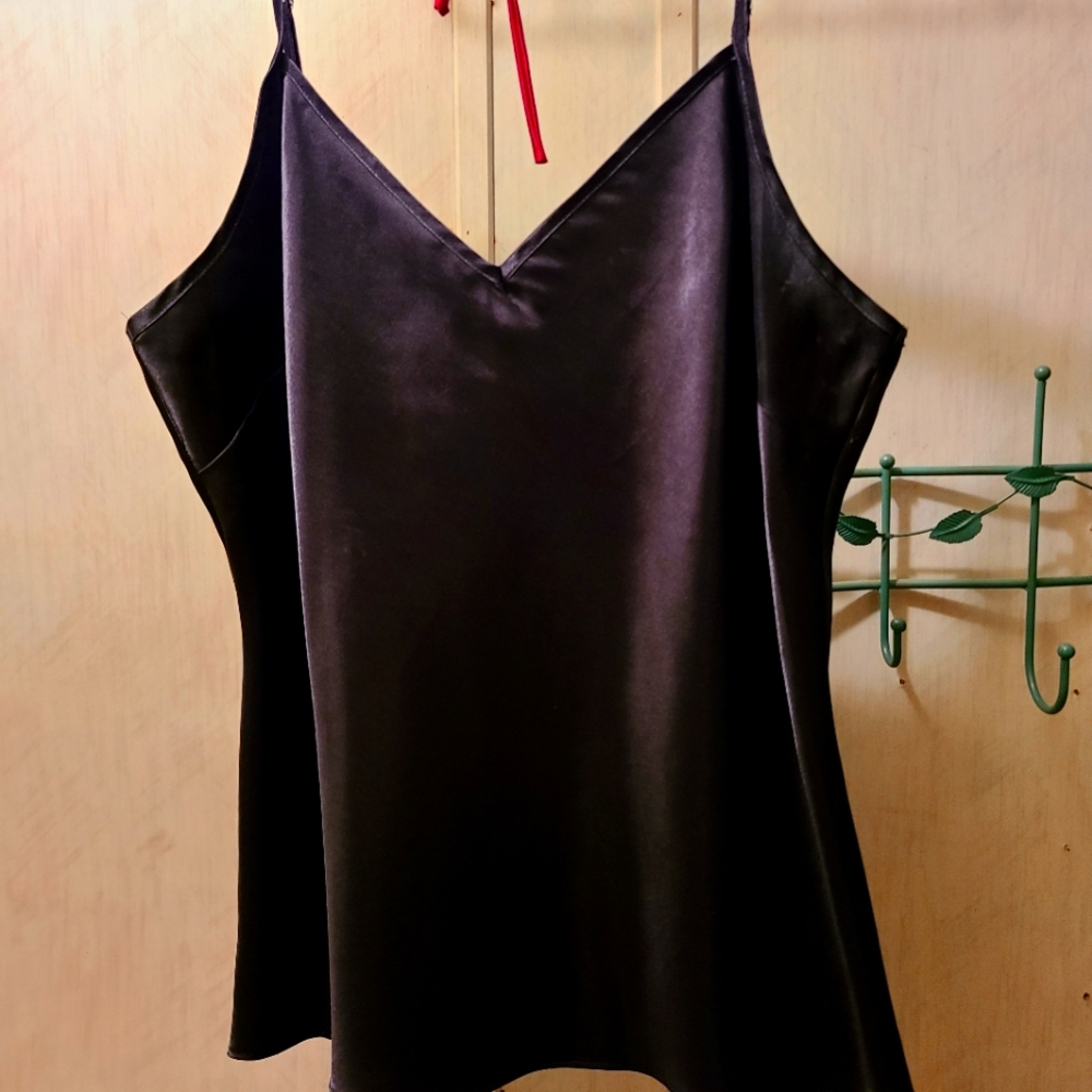 Black silky camisole